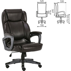 Кресло офисное Brabix Favorite EX-577 пружинный блок рециклированная кожа коричневое Premium (531936)
