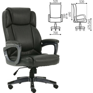 Кресло офисное Brabix Favorite EX-577 пружинный блок рециклированная кожа серое Premium (531935)