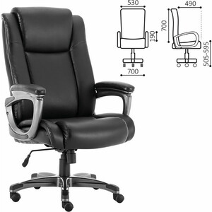 Кресло офисное Brabix Solid HD-005 рециклированная кожа черное Premium (531941)