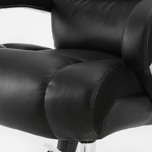 фото Кресло офисное brabix bomer hd-007 рециклированная кожа/хром черное premium 531939