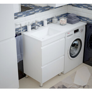 Тумба под раковину Corozo Альтаир 57 (120) напольная, под стиральную машинку, белая (SD-00000500) мебель для кукол альтаир тумба тв арт мк 014