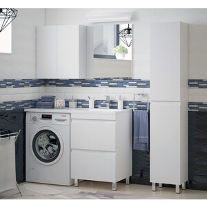 Мебель для ванной Corozo Альтаир 57 (120R) напольная, под стиральную машинку, белая