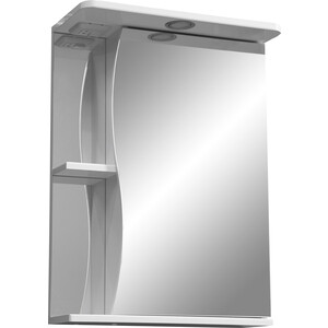 Зеркало-шкаф Stella Polar Верея 55 с подсветкой, правый, белый (SP-00000041) зеркало шкаф style line жасмин 65 с подсветкой белый лс 00000041