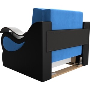 Кресло-кровать АртМебель Меркурий велюр голубой экокожа черный (80)