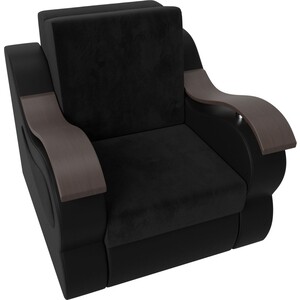 Кресло-кровать АртМебель Меркурий велюр черный экокожа черный (80)