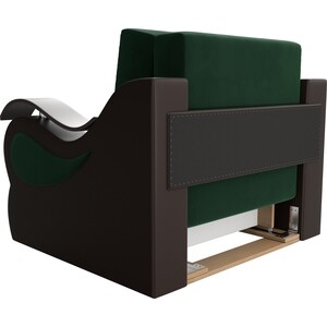 Кресло-кровать АртМебель Меркурий велюр зеленый экокожа коричневый (60)