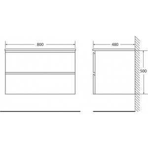 фото Тумба под раковину belbagno luce 80 stucco cemento leggero (luce-800-2c-so-st)