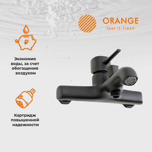 Смеситель для ванны Orange Karl черный (M05-100b)
