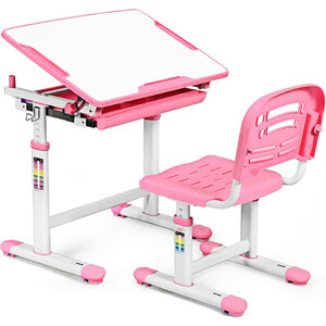 фото Комплект мебели (столик + стульчик) mealux evo-06 pink столешница белая/пластик розовый