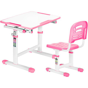фото Комплект мебели (столик + стульчик) mealux evo evo-07 pink столешница белая/пластик розовый