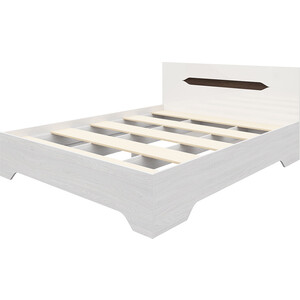 Кровать Ника Валирия КР 034 (основание плита ЛДСП) анкор/белый глянец gloss кровать 1600х2000 белый белый глянец