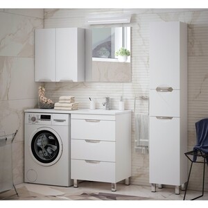 Мебель для ванной Corozo Алиот 120 правая, напольная, под стиральную машину, белая мебель для ванной corozo алиот 120 левая напольная под стиральную машину белая