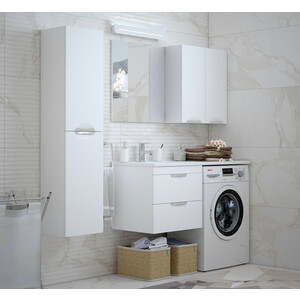 Мебель для ванной Corozo Алиот 120 левая, подвесная, под стиральную машину, белая