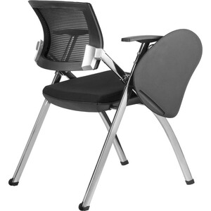 фото Кресло riva chair rch 462tec черное складное хром с пюпитром.