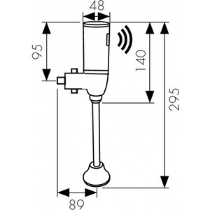 Сливной механизм Kaiser для писсуара, сенсорный, автомат, хром (3800) для писсуара, сенсорный, автомат, хром (3800) - фото 2