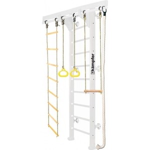 фото Шведская стенка kampfer wooden ladder wall №6 жемчужный стандарт белый