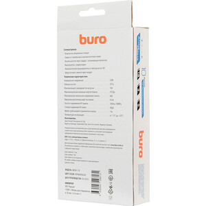 Сетевой фильтр Buro 800SH-3-B 3м (8 розеток) черный