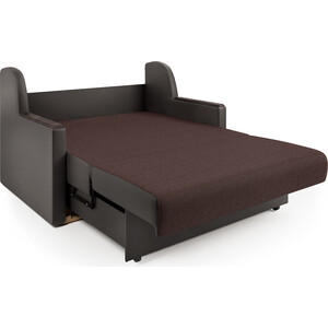 фото Шарм-дизайн диван-кровать аккорд д 100 рогожка шоколад и экокожа шоколад
