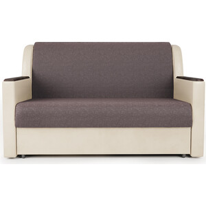 фото Шарм-дизайн диван-кровать аккорд д 120 рогожка латте и экокожа беж