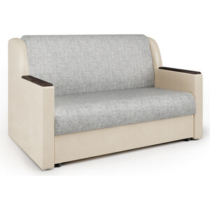 Диван-кровать Шарм-Дизайн Аккорд Д 120 экокожа беж и серый шенилл кресло кровать шарм дизайн аккорд м шенилл серый