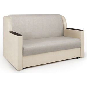 фото Шарм-дизайн диван-кровать аккорд д 120 экокожа беж и шенилл беж
