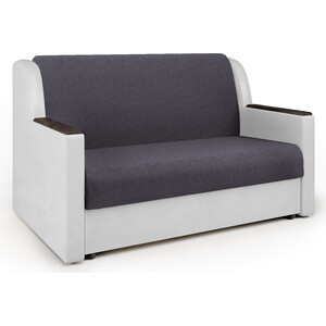 Диван-кровать Шарм-Дизайн Аккорд Д 140 серая рогожка и экокожа белая кресло шарм дизайн евро серая рогожка