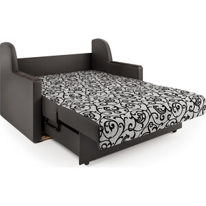 Диван-кровать Шарм-Дизайн Аккорд Д 140 экокожа шоколад и узоры