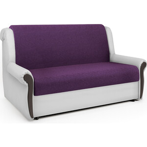 Диван-кровать Шарм-Дизайн Аккорд М 100 фиолетовая рогожка и экокожа белая кресло амбер к белая эмаль рогожка