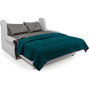 фото Шарм-дизайн диван-кровать аккорд м 100 фиолетовая рогожка и экокожа белая