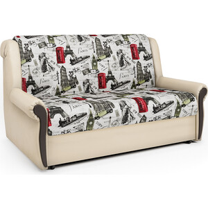 фото Шарм-дизайн диван-кровать аккорд м 120 велюр париж и экокожа беж