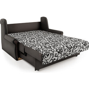 Диван-кровать Шарм-Дизайн Аккорд М 120 экокожа шоколад и узоры