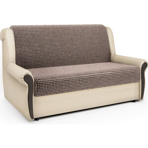 фото Шарм-дизайн диван-кровать аккорд м 140 корфу коричневый и экокожа беж