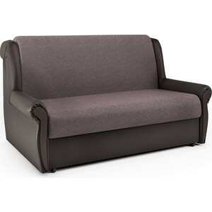 фото Шарм-дизайн диван-кровать аккорд м 140 рогожка латте и экокожа шоколад