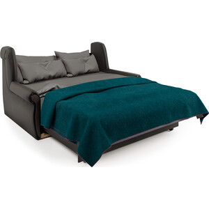 фото Шарм-дизайн диван-кровать аккорд м 140 рогожка шоколад и экокожа шоколад