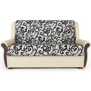 фото Шарм-дизайн диван-кровать аккорд м 140 экокожа беж и узоры