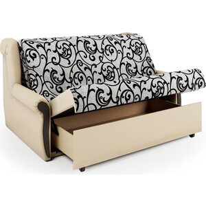 фото Шарм-дизайн диван-кровать аккорд м 140 экокожа беж и узоры