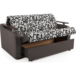 фото Шарм-дизайн диван-кровать гранд д 140 экокожа шоколад и узоры