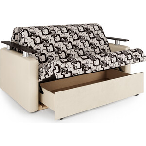 Диван-кровать Шарм-Дизайн Шарм 100 экокожа беж и ромб