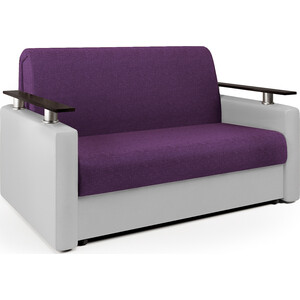 Диван-кровать Шарм-Дизайн Шарм 140 фиолетовая рогожка и экокожа белая шкаф угловой гостиная элана бодега белая