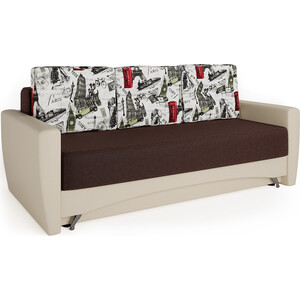 фото Шарм-дизайн диван-кровать опера 130 велюр париж и экокожа беж