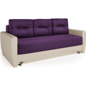Диван-кровать Шарм-Дизайн Опера 130 экокожа беж и фиолетовая рогожка диван виктория обивка рогожка dark gold