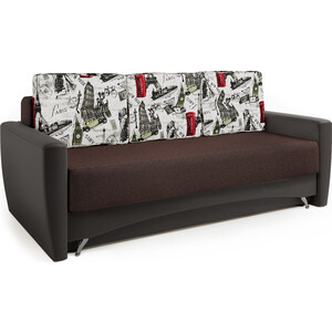 Диван-кровать Шарм-Дизайн Опера 150 велюр Париж и экокожа шоколад диван кровать шарм дизайн уют 2 шоколад