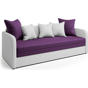 Софа Шарм-Дизайн Трио экокожа белая и фиолетовая рогожка софа шарм дизайн трио 2 серый