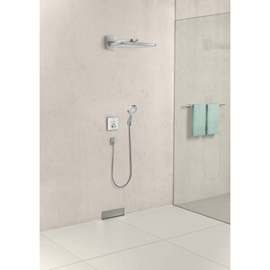 Термостат для ванны Hansgrohe ShowerSelect Glass с механизмом, белый/хром (15738400, 1800180)