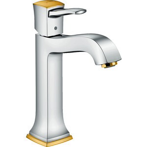 Смеситель для раковины Hansgrohe Metropol Classic с донным клапаном, хром/золото (31302090)