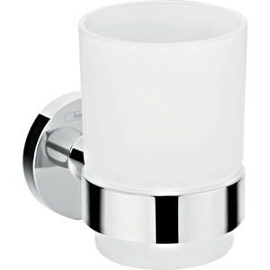 Стакан для ванной Hansgrohe Logis Universal хром/белый (41718000) удлинение наружной части для ibox universal hansgrohe 13596000
