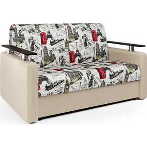 фото Шарм-дизайн диван-кровать шарм 100 велюр париж и экокожа беж