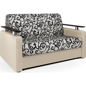 Диван-кровать Шарм-Дизайн Шарм 100 экокожа беж и узоры шкаф с полками шарм дизайн шсп 1 30х45 белый