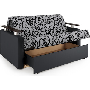 фото Шарм-дизайн диван-кровать шарм 100 экокожа черная и узоры