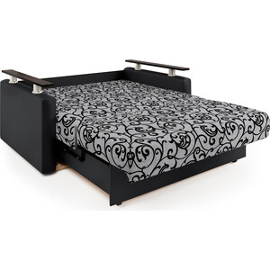 фото Шарм-дизайн диван-кровать шарм 100 экокожа черная и узоры